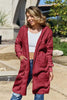 Red Double Take Full Size Hooded Teddy Bear Jacket with Thumbholes Ultra-Cozy & Stylish Comfortable Outerwear by Stevvex