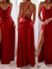 Lace Up Back Split Maxi Dress by Wild and Free Boutique