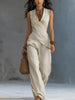 Women's V-Neck Crossover Tank Top & Casual Trousers Two-Piece Set by FitiqueFit