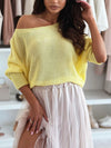 Bow Back Boat Neck Batwing Sleeve Sweater