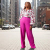Printed Floral Lace-Up Top & Wide-Leg Pants Set – 4 Colors, S–3XL by FitiqueFit