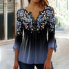 Women’s V-Neck 3/4 Sleeve Button-Front Tunic Blouse by FitiqueFit