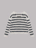 Striped Boat Neck Drop Shoulder Sweater
