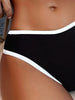 Bikini Scoop Neck Contrast Trim 2 Piece Swimsuit for Women – High Stretch Casual Bikini Set with Scallop Edge Detail and Matching Swim Briefs – Stylish Solid Color Swimwear for Beach Days Pool Lounging and Summer Vacations by Stevvex