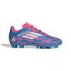 adidas F50 Club Youth Firm Ground Soccer Shoes - Comfortable Fit with Textured Synthetic Upper and Versatile Outsole (Solar Blue/White/Solar Pink US Footwear Size System Little Kid Numeric Medium 2.5) by EasyOptionXY