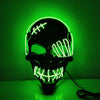 Halloween Scary One-Eyed Pirate Mask Cosplay Led Mask Adult Glowing Mask EL Wire Light Up For Halloween Festival Party Bar by My Store