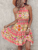 Paisley Print Halter Neck Mini Dress by Wild and Free Boutique