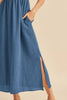 New Summer Side Slit Round Neck Sleeveless Tank Dress For Women Casual, Comfortable & Effortlessly Stylish for Warm Weather by Stevvex