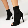 Women’s Peep Toe Stiletto Boots | High Heel Fishmouth Boots by FitiqueFit