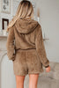 Parchment Zip Up Hoodie Drawstring Shorts Sherpa 2pcs Outfit by Wild and Free Boutique