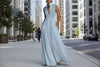 Women's French-Style High-Waist Midi Dress with Ribbon Tie by FitiqueFit