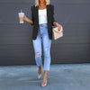 Women’s Open‑Front Casual Blazer by FitiqueFit