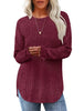Casual Ribbed Knit Long Sleeve T-Shirt by Simply Love