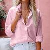 Simple Button Front Shirt, Elegant Long Sleeve Shirt Tops by FitiqueFit