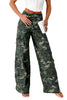 Green Camo Denim Cargo Wide Leg Pants by Wild and Free Boutique