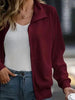 Simple White Zip Up Collared Neck Raglan Sleeve Jacket Comfortable Versatile Casual Women Wear by Stevvex