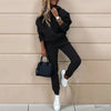 women's two piece solid color hooded sweatshirt set by FitiqueFit