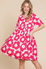 Summer Trendy Women Flower Print Ruched Dress - Trendy and Comfortable Dress for Effortless Style by Stevvex
