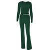 Long Sleeve Sweater And High Waist Long Pants Set by FitiqueFit
