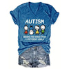 V-Neck 'AUTISM' Letters & Cartoon Children Print Tee by FitiqueFit