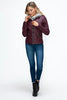 Women Warm Sleek Dual-Zipper Layered Jacket with Cozy Fuzzy Hood Urban Chic & Comfortable Jacket by Stevvex