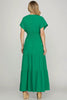 Surplice Short Sleeve Tiered Maxi Dress With Pockets For Women – Fluttering, Elegant and Versatile Maxi Dress with Surplice Neckline and Pockets by Stevvex