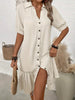 Women's Puff Sleeve Ruffled Hem Mini Dress – Solid Color by FitiqueFit