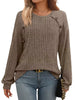 Ribbed Knit Decor Button Long Sleeve T-Shirt by Simply Love
