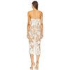 Women's Fashion Tube Top Flower Mesh Mid-length Dress