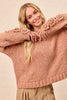 BiBi Chunky Knit Sweater with Flower Detail Sleeves by FitiqueFit