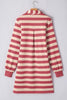 Classic Contrast Black Striped Collar Long Sleeve Mini Dress Stylish & Trendy Casual Dress for Women by Stevvex