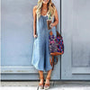 Women’s Crew Neck Sleeveless Wide-Leg Denim Jumpsuit by FitiqueFit