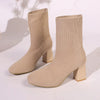 Knitted Round-Toe Sock Boots — High Heel Booties Women by FitiqueFit