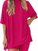 Full Size Half Sleeve T-Shirt and Shorts Set Plus Size by Simply Love