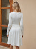 Women's Wrap A-Line Knit Dress Long Sleeve by FitiqueFit