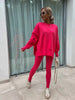 Women’s Casual Sweater Suit – Loose Split Top & Fitted Trousers Set by FitiqueFit
