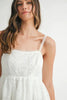 Eyelet Lace Babydoll Mini Cami Dress – Feminine Eyelet Lace Dress, Fluttering, Bohemian Babydoll Silhouette, Breezy Summer Dress, Casual Day Out Dress by Stevvex