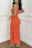 Sky Blue Cutout Side Maxi Dress Elegant Party Summer Long Dress For Girls by Stevvex