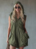 Women's Retro Hooded Zip-Up Sleeveless Cropped Jumpsuit by FitiqueFit