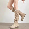 🖤 Creeper Knight Flat Heel Cowboy Boots for Women by FitiqueFit
