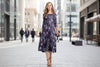 Women’s Floral Patchwork Three-Quarter Sleeve Dress by FitiqueFit