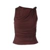 Women's Slim-fit Solid-color Sleeveless Top With A Twist Detail by My Store
