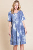 Tie-Dye V-Neck Half Sleeve Dress – Casual, Fluttering, Stylish and Trendy Tie-Dye Dress with Flattering V-Neck and Comfortable Half Sleeves by Stevvex