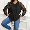 Women’s Plus Size Hoodie – Lace Long Sleeve Pullover Top by FitiqueFit