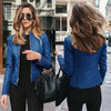 Elegance Autumn And Winter New Solid Color Jacket For Women's PU Leather Warmth Fashion Long-Sleeved Jacket For Women by Stevvex