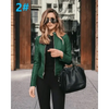 Elegance Autumn And Winter New Solid Color Jacket For Women's PU Leather Warmth Fashion Long-Sleeved Jacket For Women by Stevvex