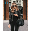Elegance Autumn And Winter New Solid Color Jacket For Women's PU Leather Warmth Fashion Long-Sleeved Jacket For Women by Stevvex