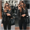 Elegance Autumn And Winter New Solid Color Jacket For Women's PU Leather Warmth Fashion Long-Sleeved Jacket For Women by Stevvex