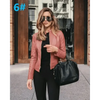 Elegance Autumn And Winter New Solid Color Jacket For Women's PU Leather Warmth Fashion Long-Sleeved Jacket For Women by Stevvex