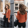 Elegance Autumn And Winter New Solid Color Jacket For Women's PU Leather Warmth Fashion Long-Sleeved Jacket For Women by Stevvex